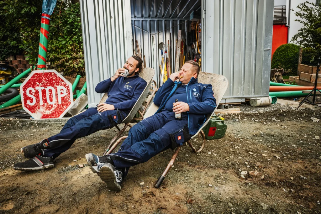 Mittagspause auf der Baustelle